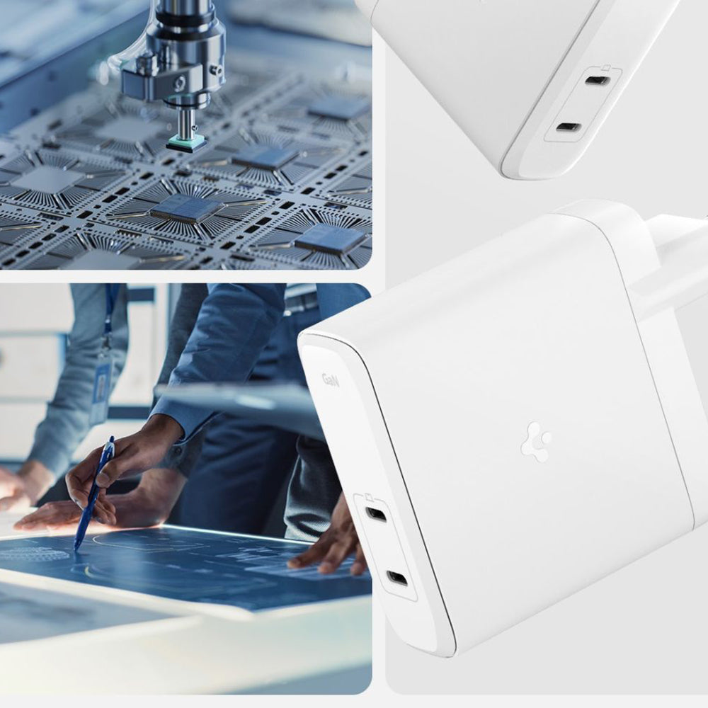 Síťová nabíječka Spigen Arcstation Pro, 140W, 3.25A, 2 x USB-C, Bílá