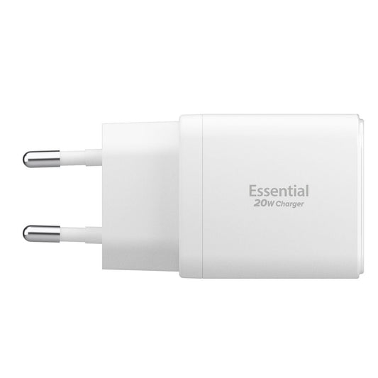 Síťová nabíječka Spigen Essential, 20W, 3A, 1 x USB-A - 1 x USB-C, Bílá ACH08704