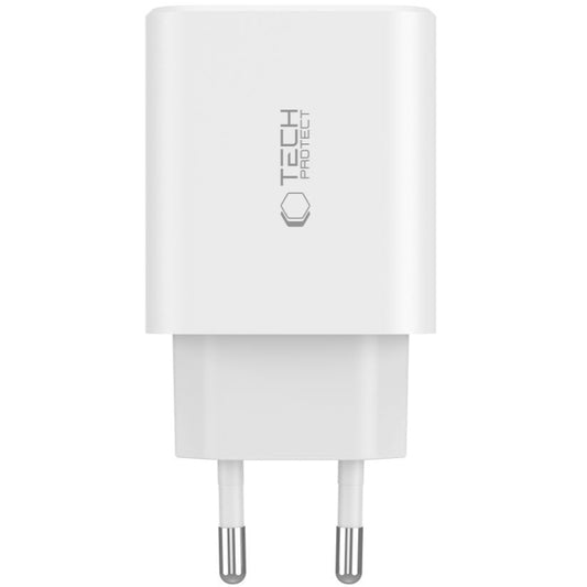Síťová nabíječka Tech-Protect NC30W, 30W, 3A, 1 x USB-A - 2 x USB-C, bílá
