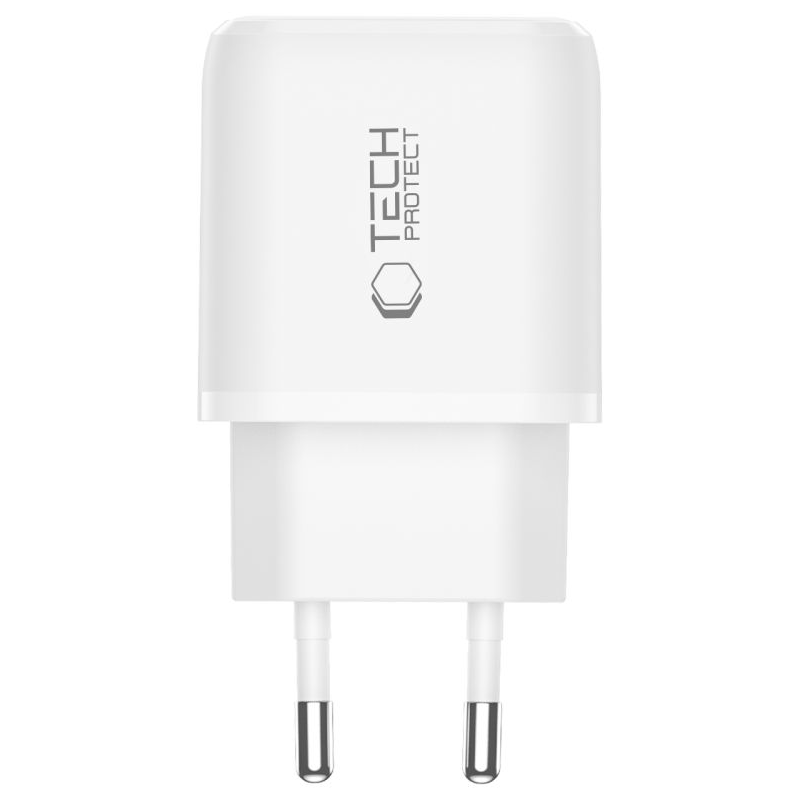 Síťová nabíječka Tech-Protect NCA45W, 45W, 3A, 1 x USB-A - 1 x USB-C, Bílá