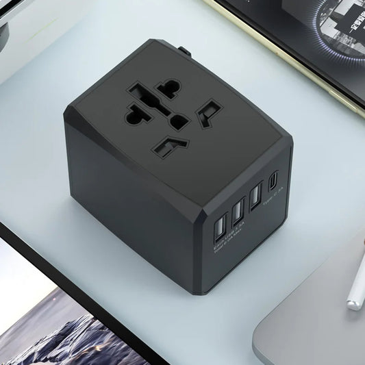 Síťová nabíječka Techsuit HHT904-B3 Travel, 30W, 3A, 3 x USB-A - 1 x USB-C, černá