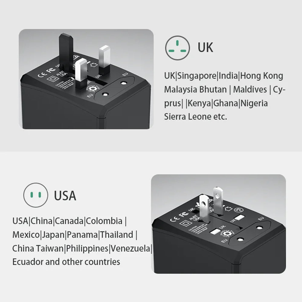 Síťová nabíječka Techsuit HHT904-B3 Travel, 30W, 3A, 3 x USB-A - 1 x USB-C, černá