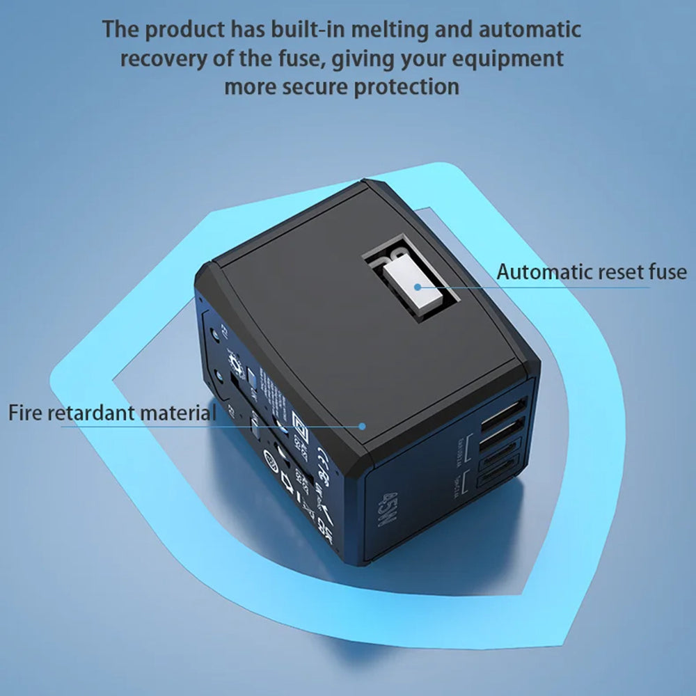 Síťová nabíječka Techsuit HHT905 Travel, 45W, 3A, 2 x USB-A - 2 x USB-C, Černá