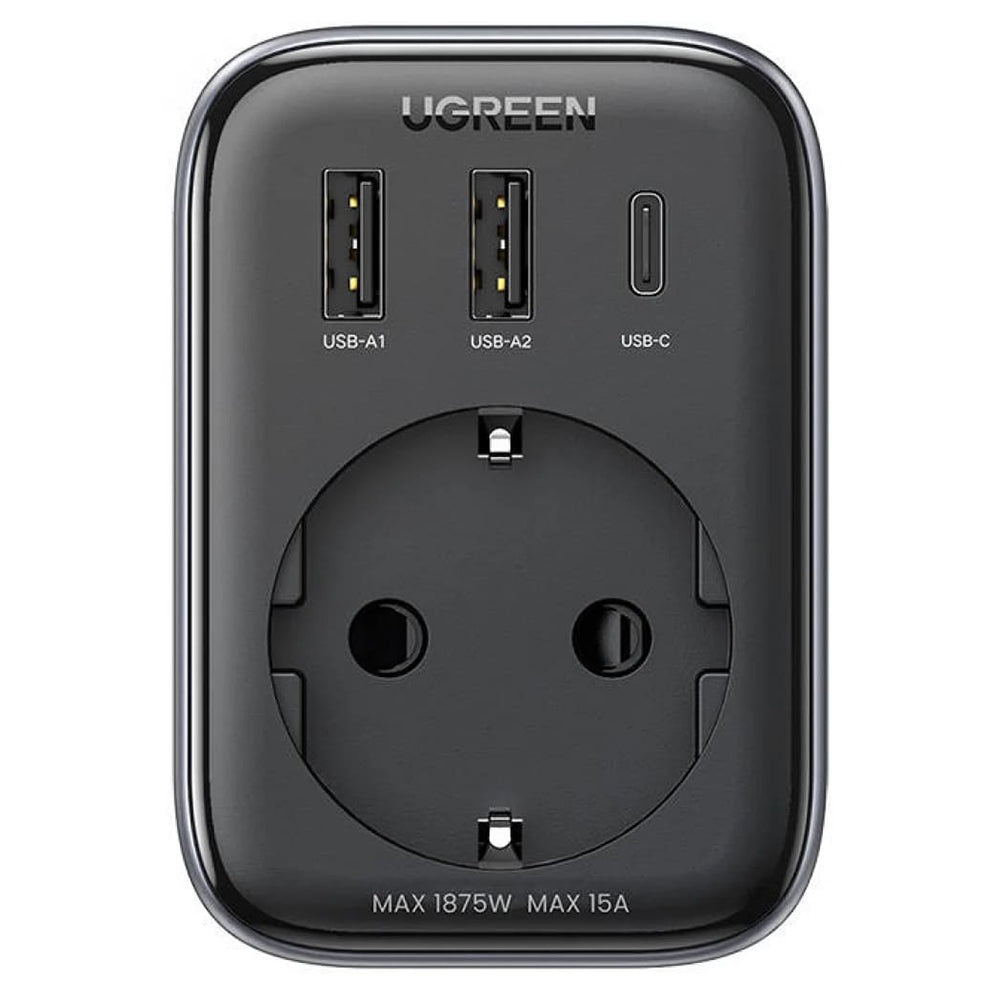 Síťová nabíječka UGREEN 15289 US, 30W, 3A, 2 x USB-A - 1 x USB-C - 1 x Schuko, černá