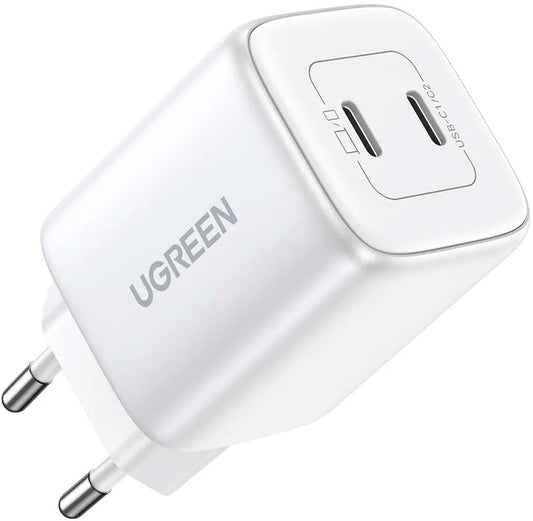 Síťová nabíječka UGREEN CD294, 45W, 3A, 2 x USB-C, Bílá