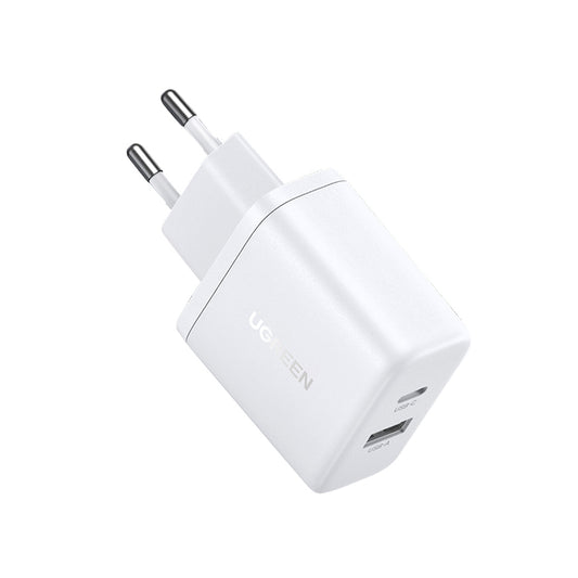 Síťová nabíječka UGREEN X227, 20W, 3A, 1 x USB-A - 1 x USB-C, Bílá