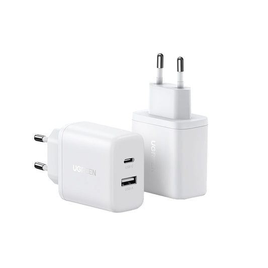 Síťová nabíječka UGREEN X227, 20W, 3A, 1 x USB-A - 1 x USB-C, Bílá