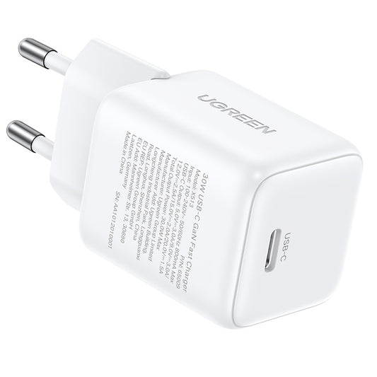 Síťová nabíječka UGREEN X513, 30W, 3A, 1 x USB-C, Bílá