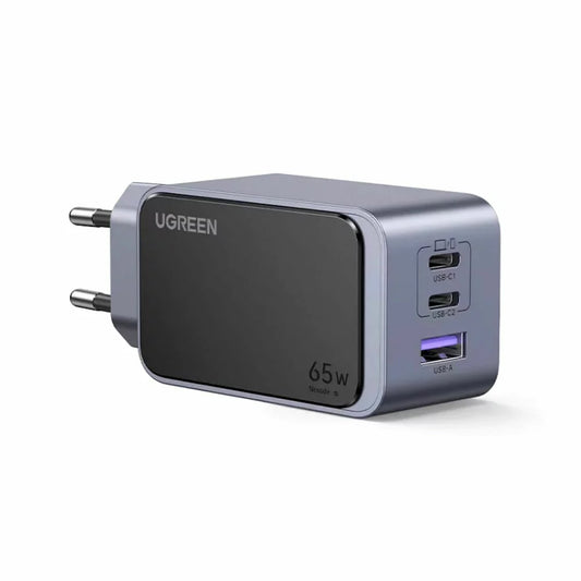 Síťová nabíječka UGREEN X553 Nexode Pro, 65W, 3A, 1 x USB-A - 2 x USB-C, šedá