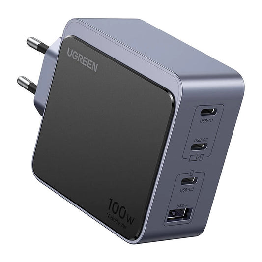 Síťová nabíječka UGREEN X565 Nexode Air, 100 W, 5 A, 1 x USB-A - 3 x USB-C, šedá