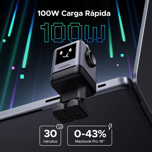 Síťová nabíječka UGREEN X688 Uno, 100W, 5A, 1 x USB-A - 3 x USB-C, černá