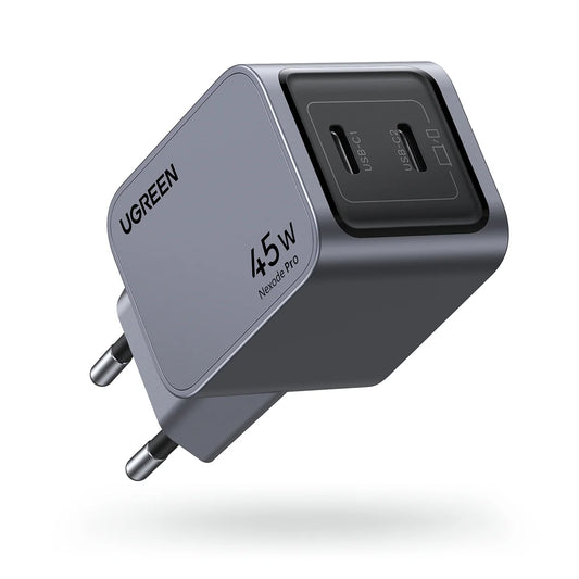Síťová nabíječka UGREEN X707 Nexode Pro, 45 W, 3A, 2 x USB-C, šedá