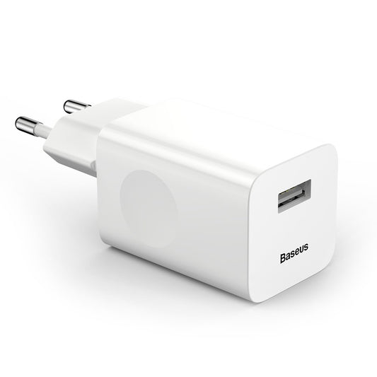 Nabíječka Baseus síťová, 24W, 3A, 1 x USB-A, Bílá CCALL-BX02