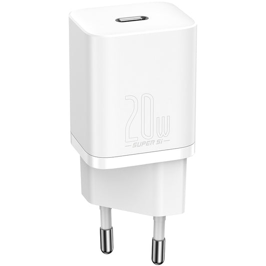 Síťová nabíječka Baseus Super Si, 20W, 3A, 1 x USB-C, bílá CCSUP-B02