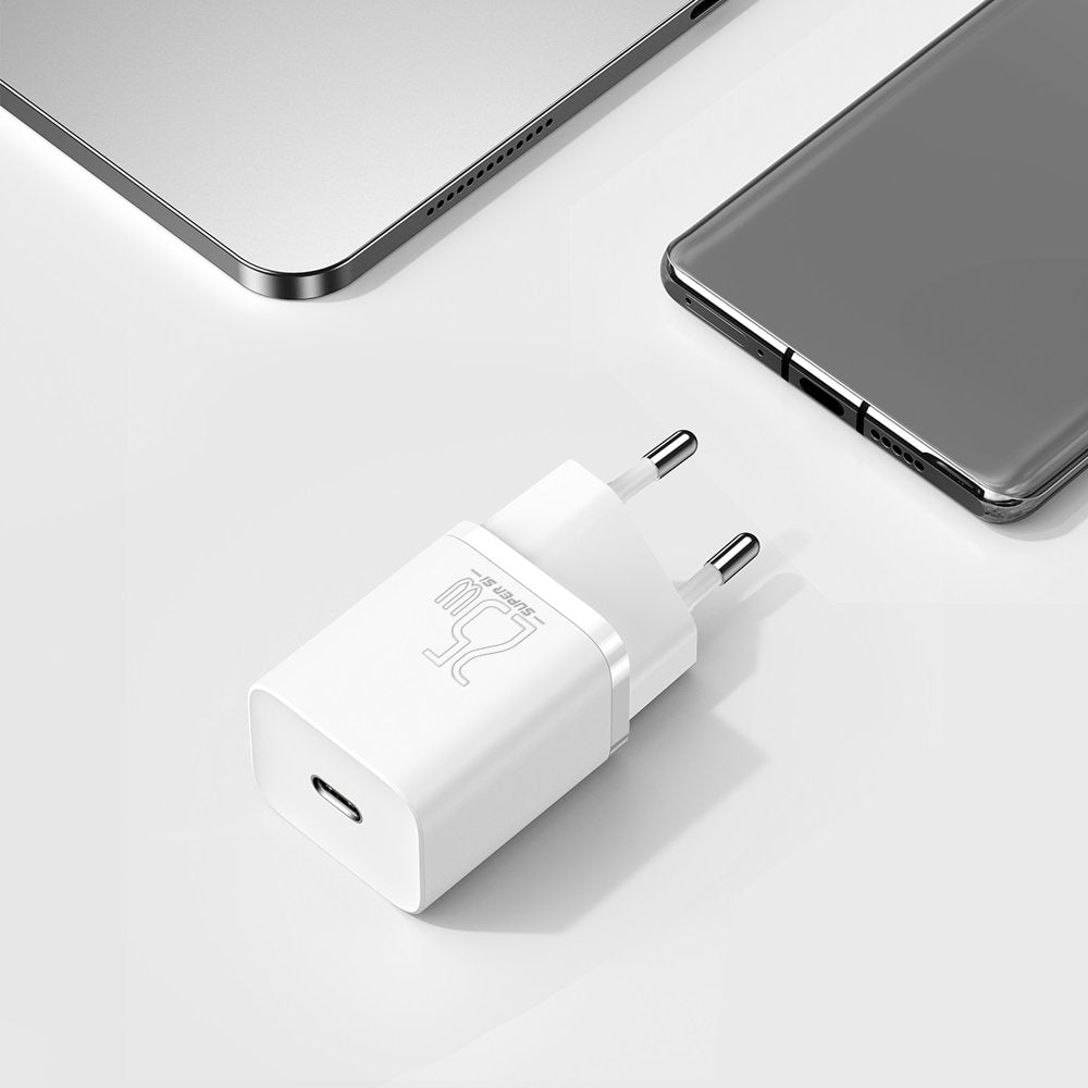Síťová nabíječka Baseus Super Si, 25W, 3A, 1 x USB-C, bílá CCSP020102