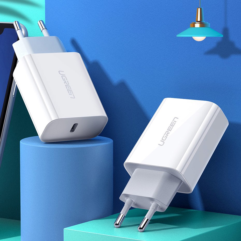 Síťová nabíječka UGREEN CD137, 18W, 3A, 1 x USB-C, Bílá