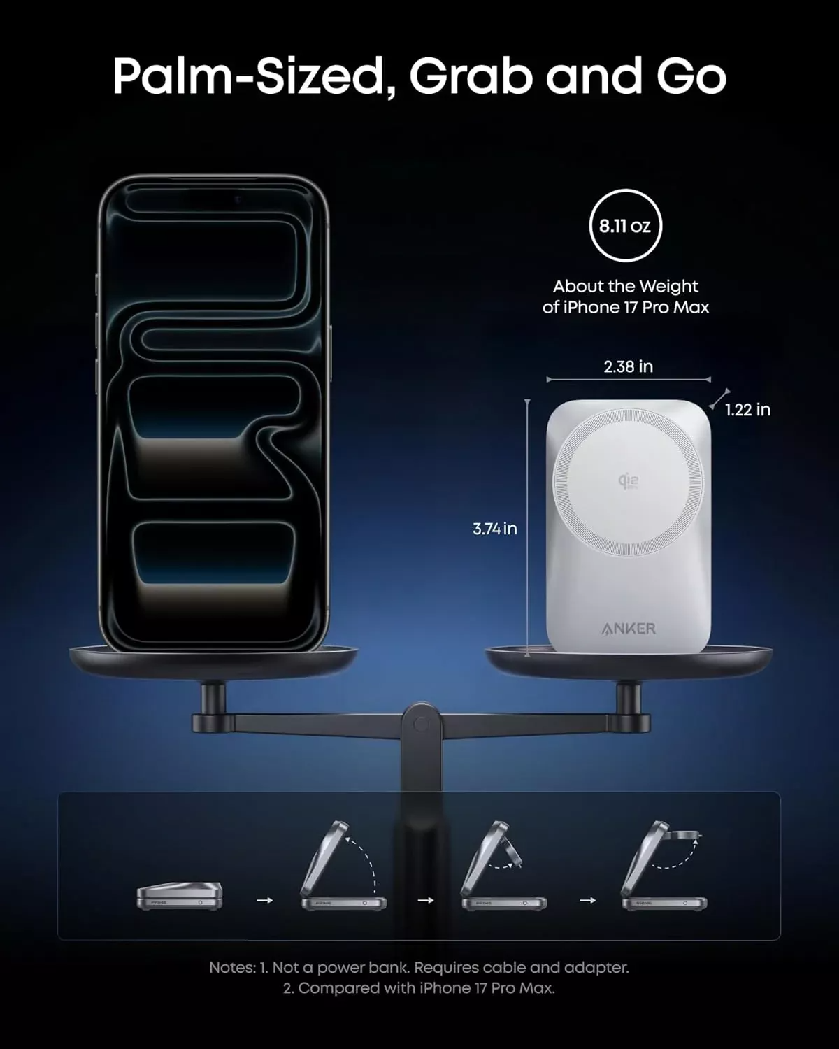 Bezdrátová síťová nabíječka Anker Prime MagGo 3v1, 25W, bílá B25N1G21