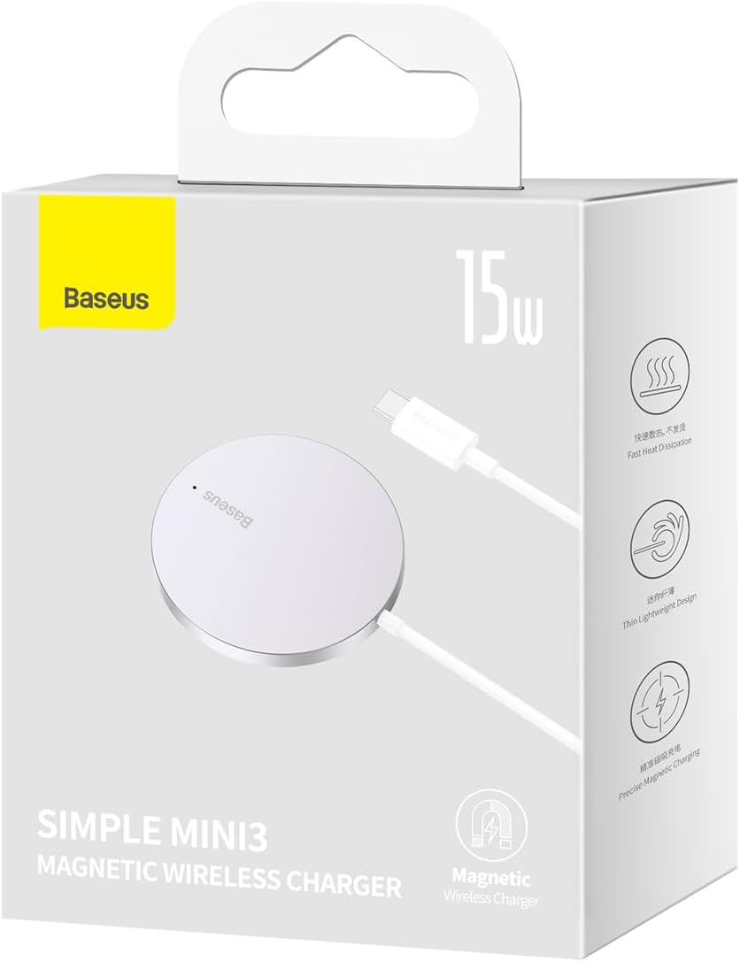 Bezdrátová nabíječka Baseus Simple Mini 3, 15W, 1.67A, Stříbrná CCJJ040012