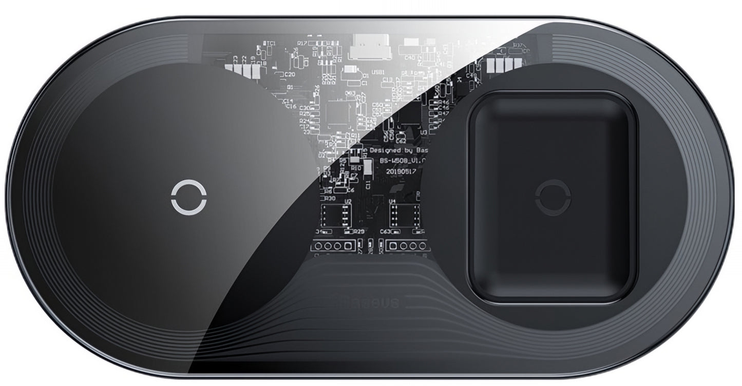 Bezdrátová nabíječka Baseus Simple 2in1, 15W, 1.67A, Transparentní WXJK-A01