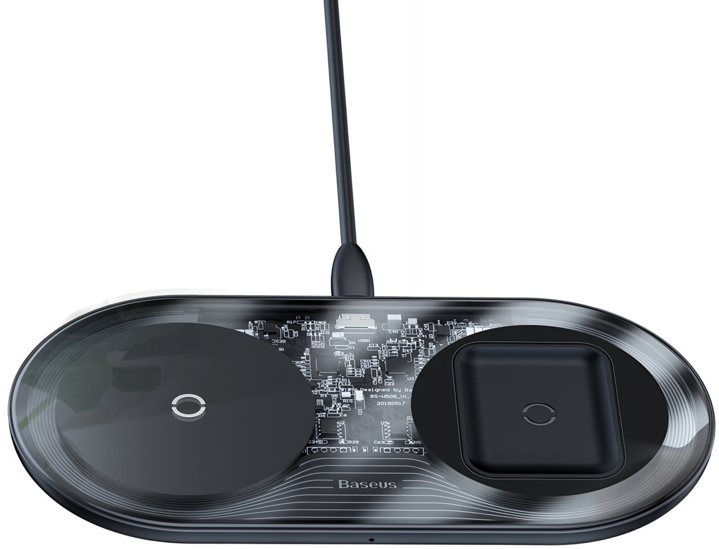 Bezdrátová nabíječka Baseus Simple 2in1, 15W, 1.67A, Transparentní WXJK-A01