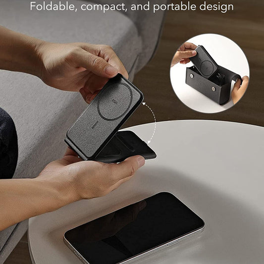 Bezdrátová nabíjecí stanice ESR Travel 3v1, 15W, 1.67A, černá