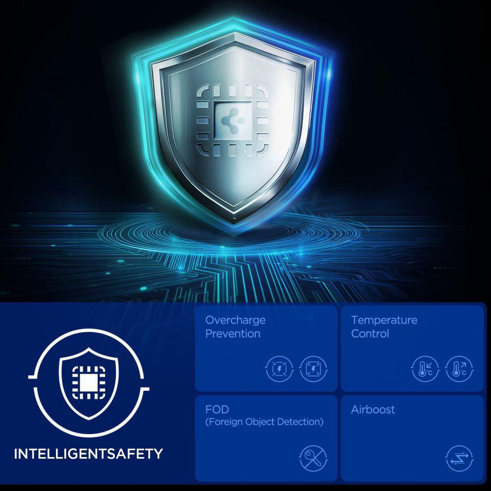 Bezdrátová nabíjecí stanice Spigen EF302MOQ 3v1, 25W, 1 x USB-C, šedá