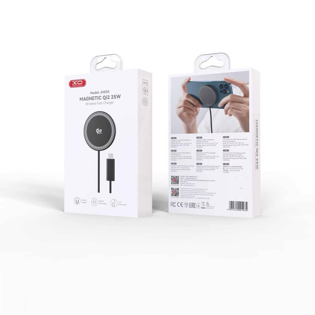 Bezdrátová síťová nabíječka XO Design JH025, 25W, černá