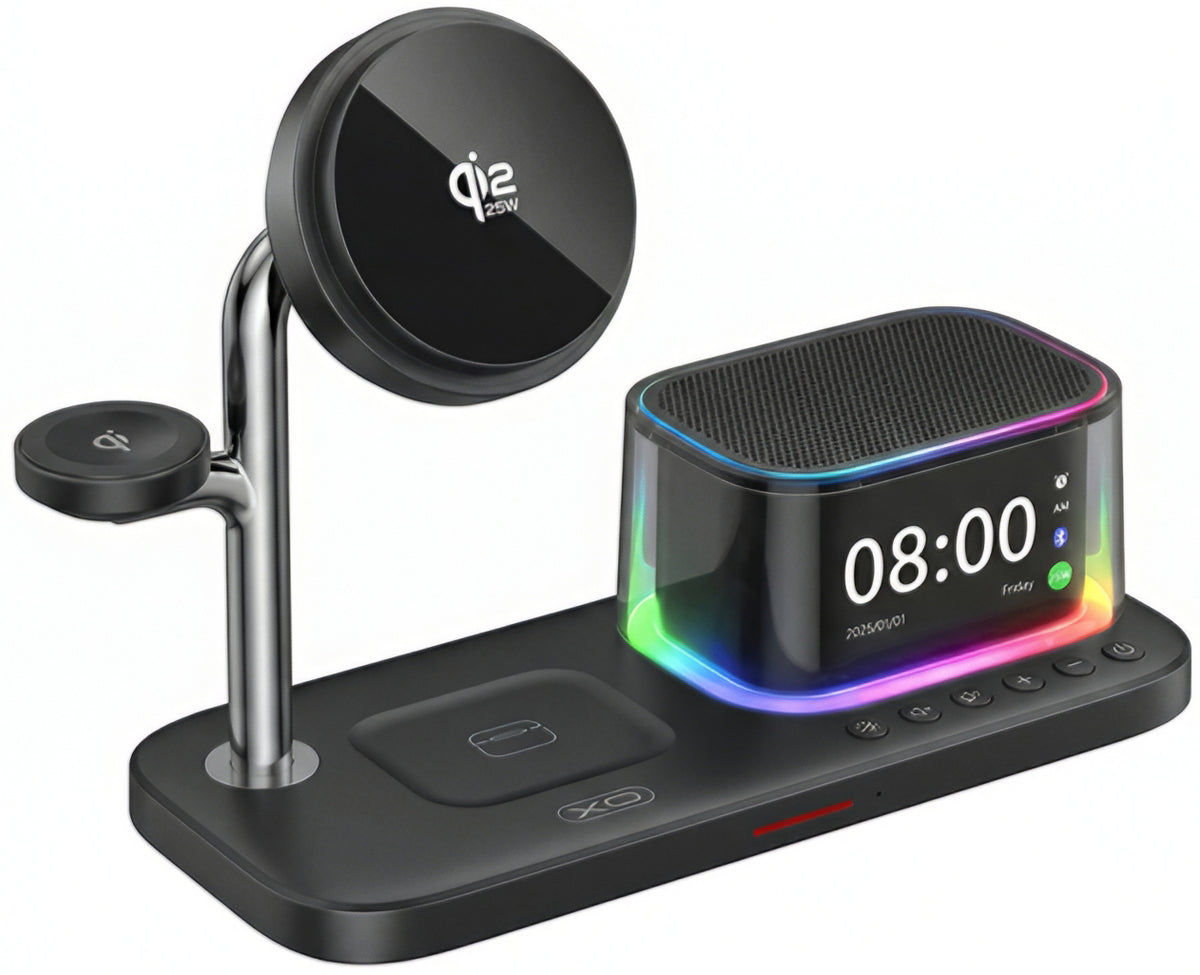 Bezdrátová síťová nabíječka XO Design CX045 3v1, 25W, černá
