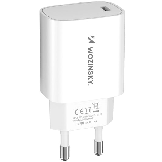 Síťová nabíječka WZK WGWCCW, 20W, 3A, 1 x USB-C, bílá