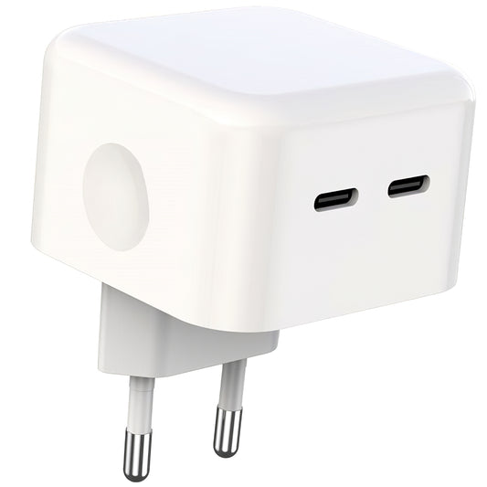 Nabíječka síťová XO Design L102, 35W, 3A, 2 x USB-C, Bílá