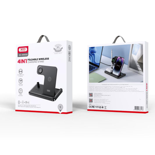 Bezdrátová nabíječka XO Design WX033 4v1, 15W, 1.67A, černá