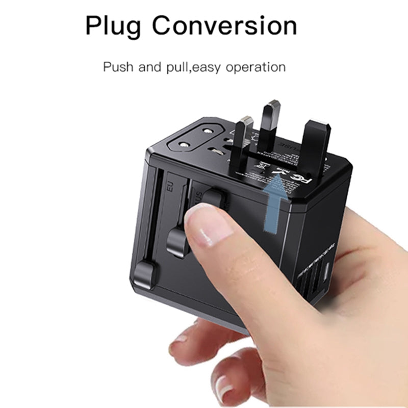 Síťová nabíječka Yesido MC10 Travel, 12W, 2.4A, 1 x USB-C - 3 x USB-A, Černá