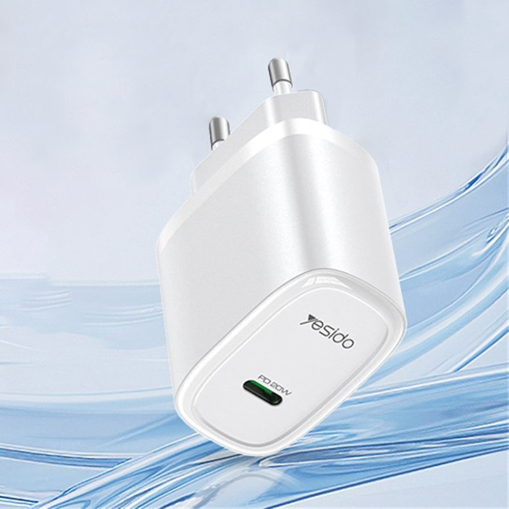 Síťová nabíječka Yesido YC57, 20W, 3A, 1 x USB-C, Bílá