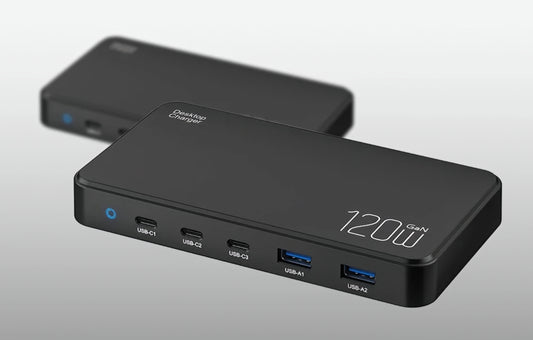 Nabíječka stanice BlitzWolf BW-i100, 120W, 5A, 2 x USB-A - 3 x USB-C, Černá