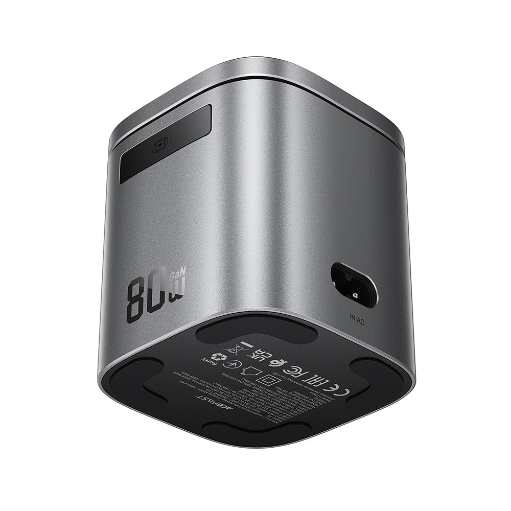Nabíjecí stanice s kabelem USB-C Acefast Z9 QI 6v1, 80W, 1 x USB-C - 1 x USB-A, černá
