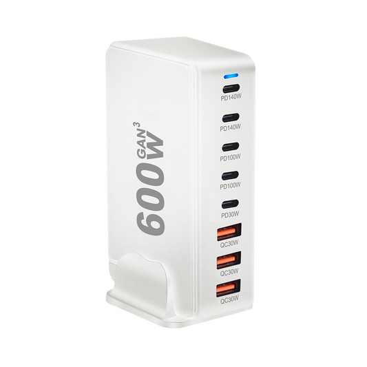 OEM Nabíjecí Stanice, 600W, 4 x USB-A - 4 x USB-C, Bílá
