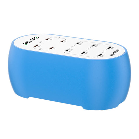 Nabíječka stanice Relife RL-309M, 72W, 10 x USB-C, Modrá