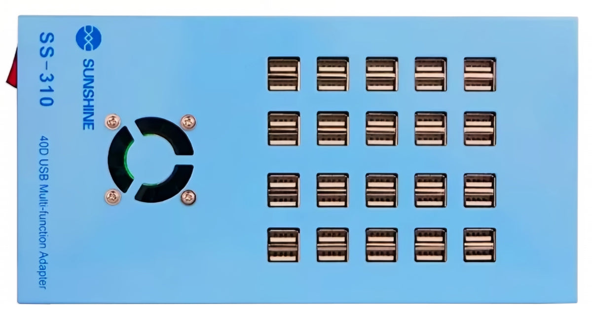 Nabíječka stanice Sunshine SS-310, 40 x USB-A, modrá