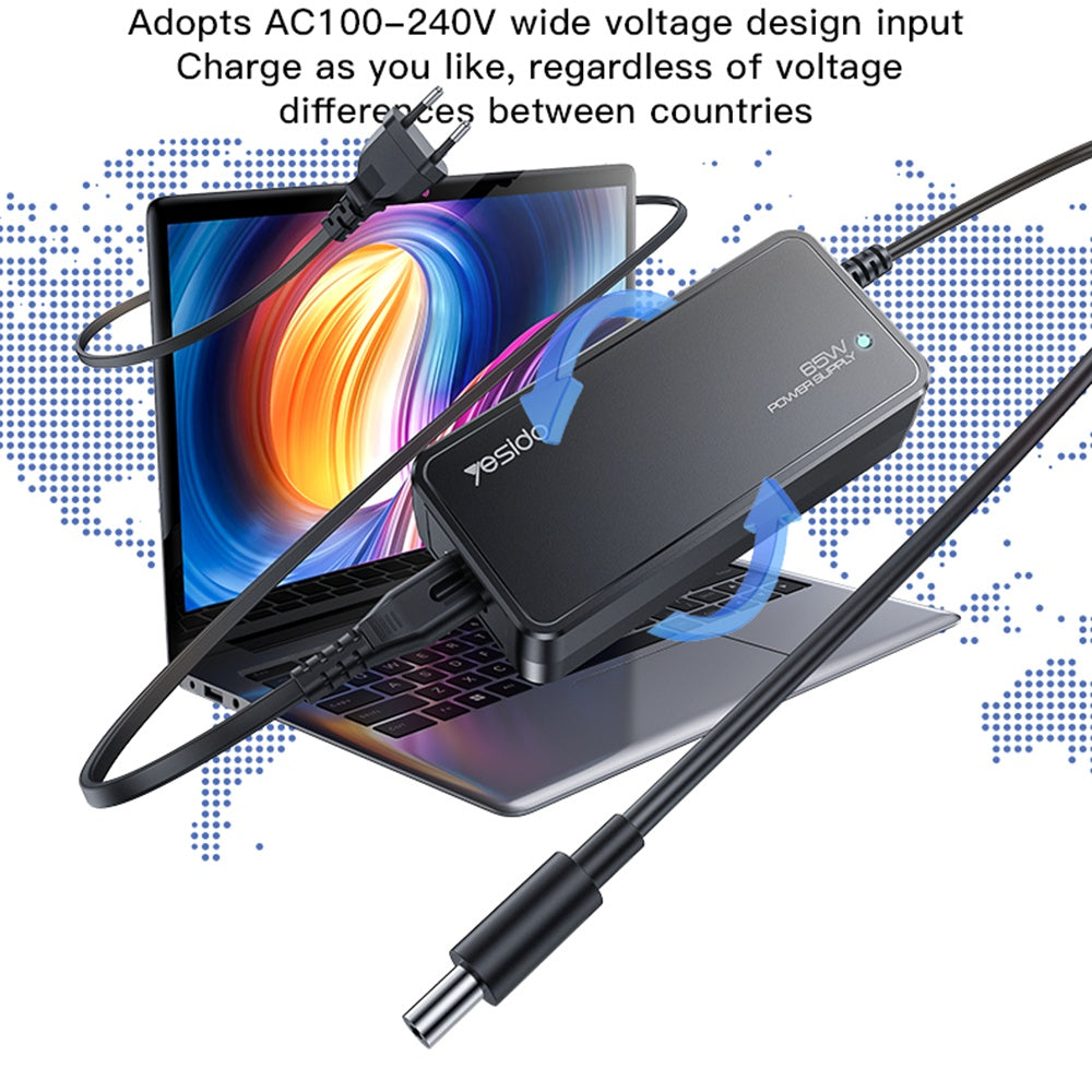 Nabíječka Yesido CG11E, 65W, univerzální, černá