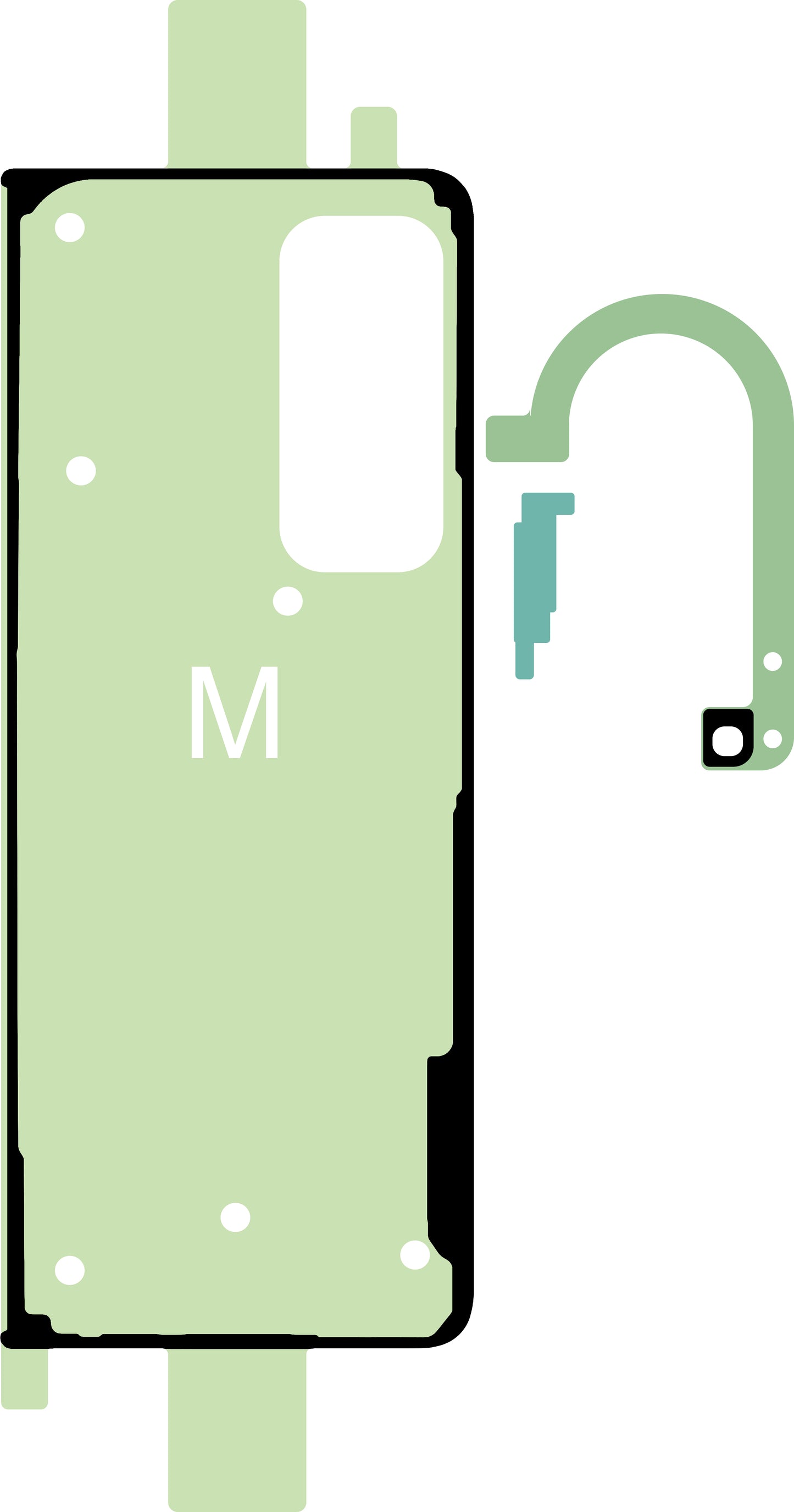 Kit lepidlo kryt baterie Samsung Galaxy Z Fold4 F936, Service Pack GH82-29456A