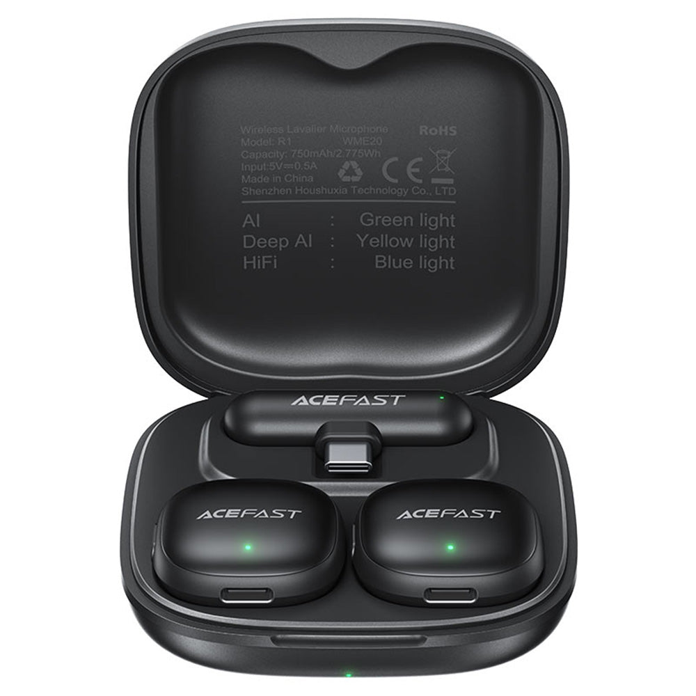 Lavaliera Acefast R1, USB-C, Sada 2 kusy, Černá