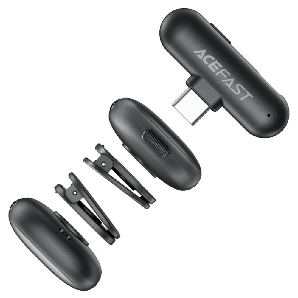 Lavaliera Acefast R1, USB-C, Sada 2 kusy, Černá