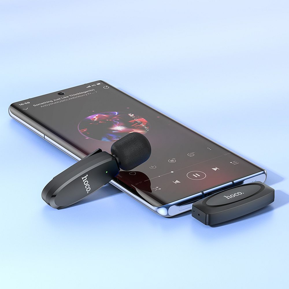Lavaliera HOCO L15, USB-C, Černá