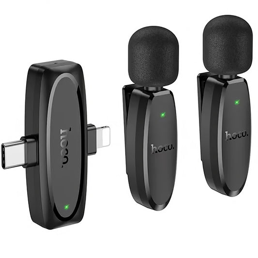 HOCO L15 Lavalier, USB-C / Lightning, sada 2 kusů, černá