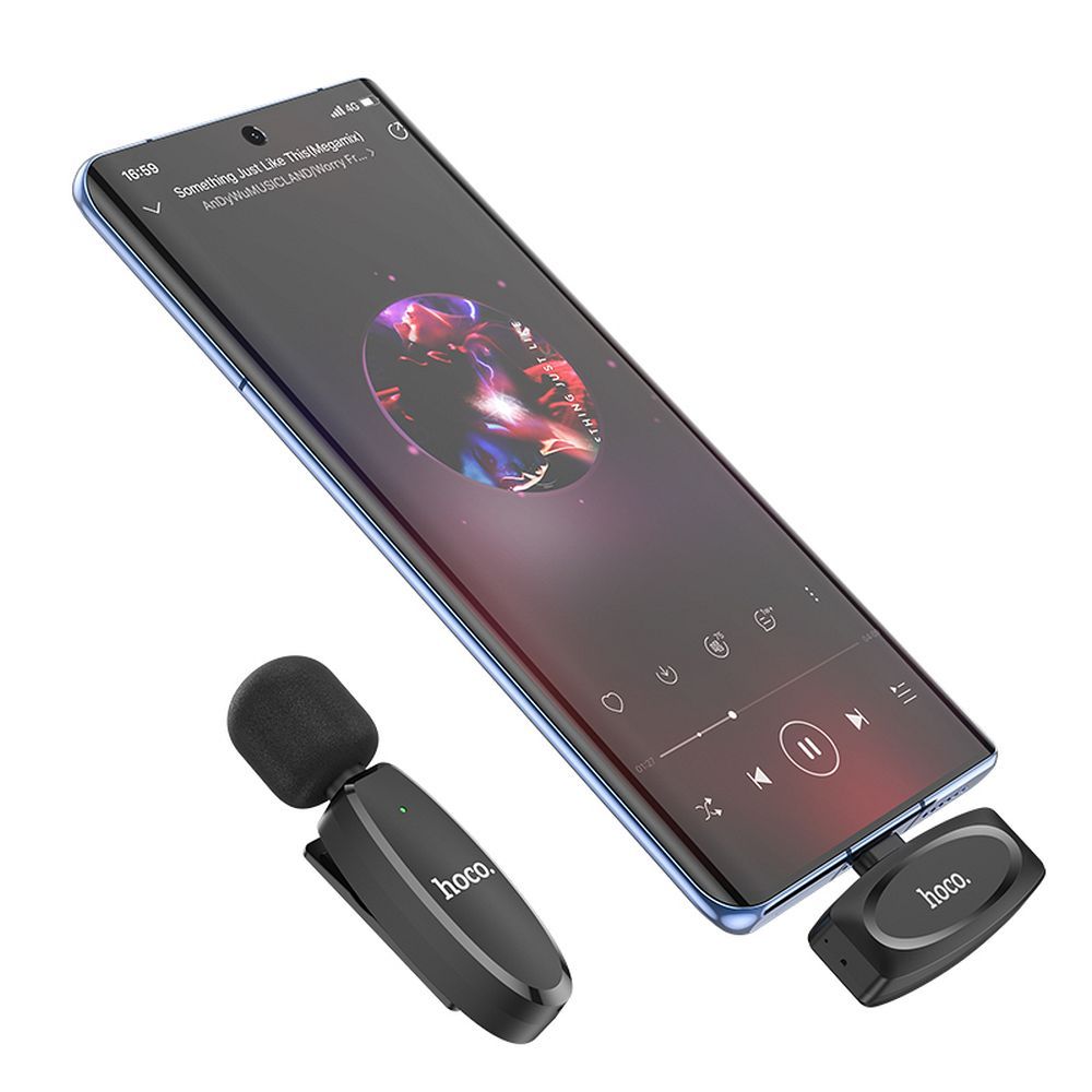 Lavaliera HOCO L15, USB-C, Černá