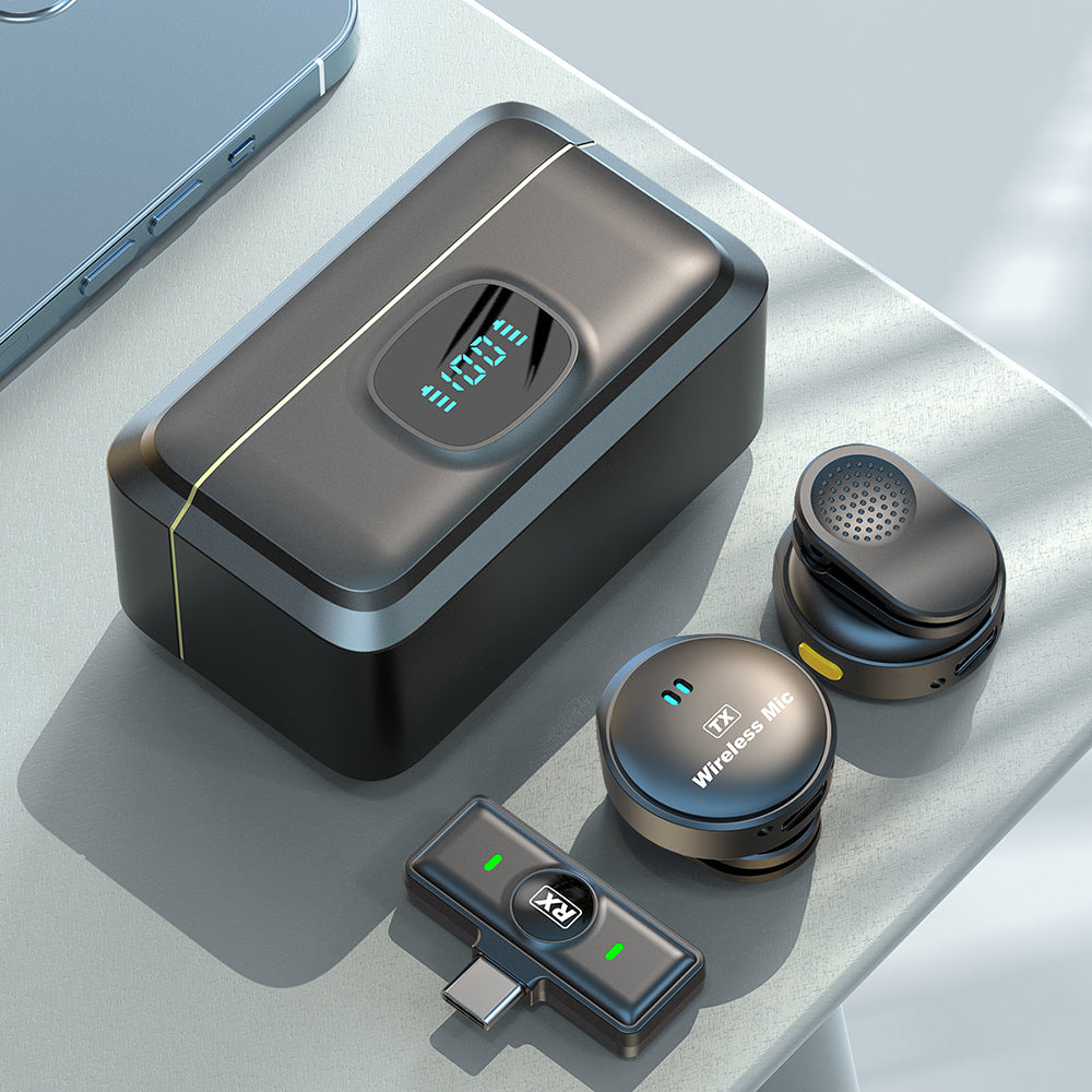 Lavaliera Techsuit LW5, USB-C, Sada 2 kusy, Černá