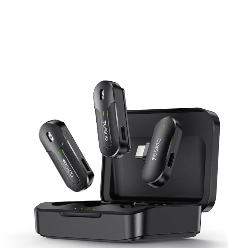 Lavaliera Yesido KR17, USB-C, Sada 2 kusy, Černá