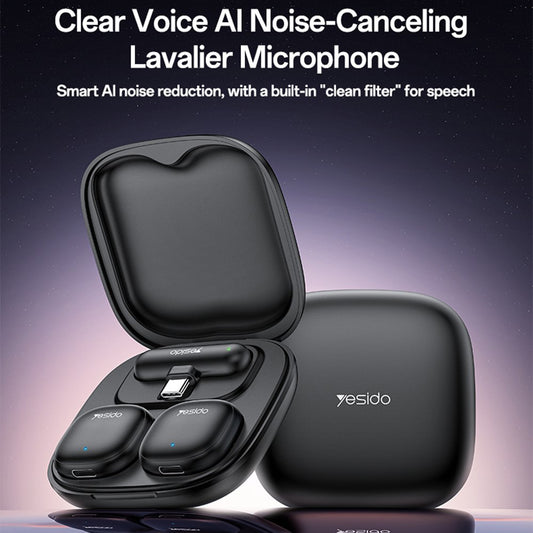 Lavaliera Yesido KR21, USB-C, Sada 2 kusy, Černá