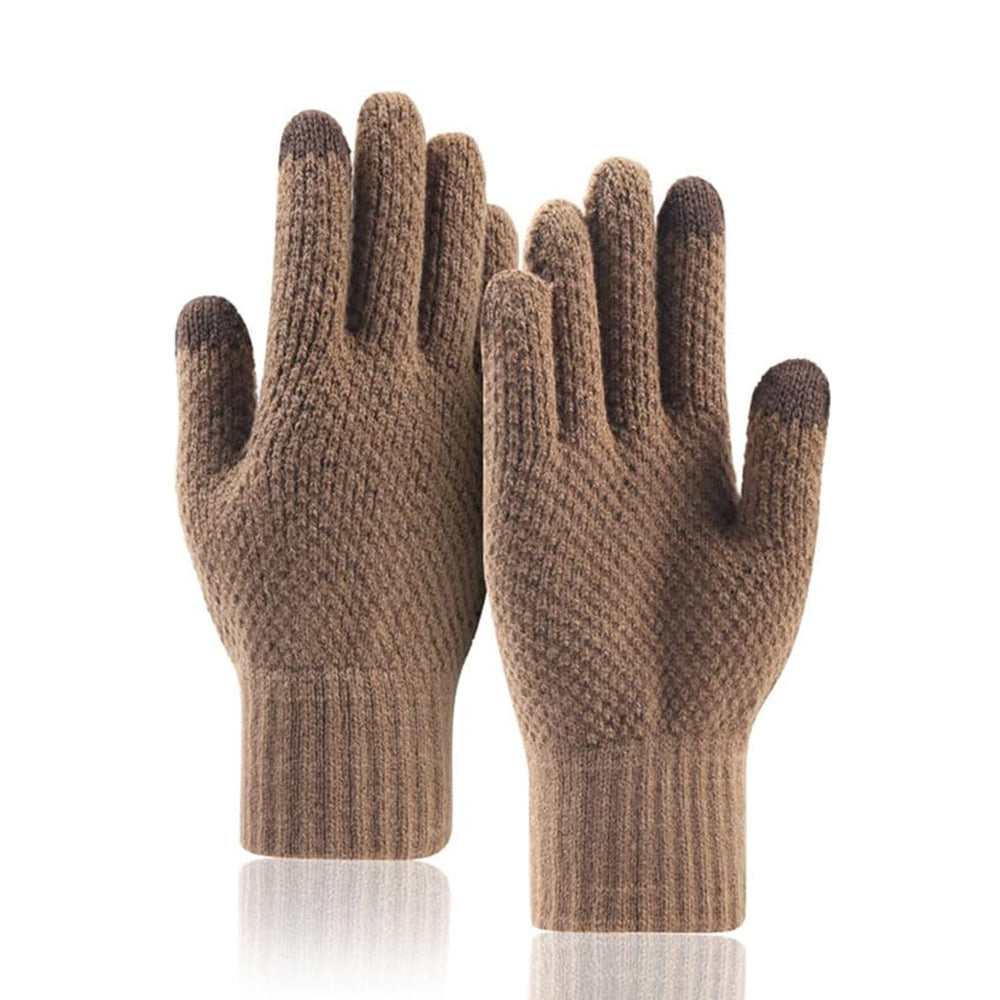 Pánské zimní dotykové rukavice Techsuit ST0013, velikost 22 cm, hnědé