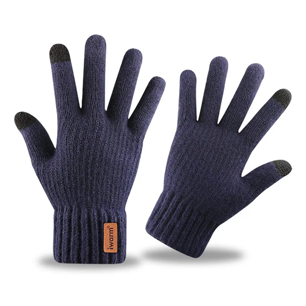 Dotykové zimní rukavice Iwarm ST0016, velikost 22 cm, tmavě modré